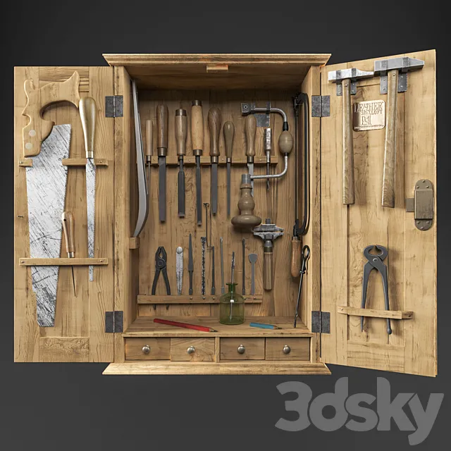 Cabinet with carpenter tools _ Cabinet with carpenter tools 3ds Max