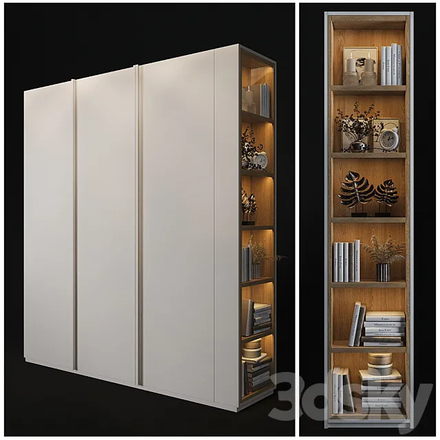 Cabinet with shelves in the end 3DSMax File