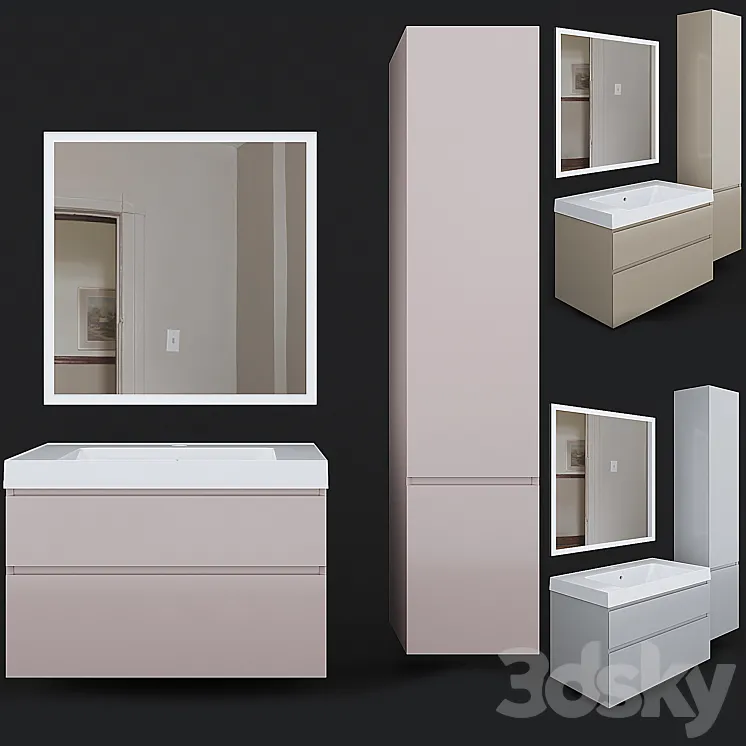 Cabinet with sink CUBO 80 Kerama Marazzi 3DS Max Model