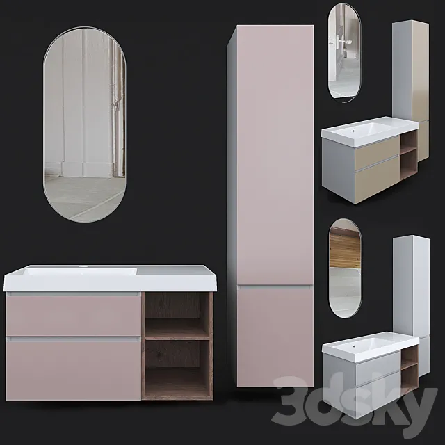 Cabinet with sink CUBO 90 Kerama Marazzi. 3ds Max