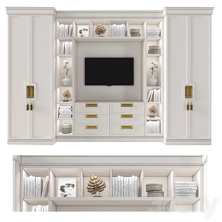 Cabinet with tv area 3 3DS Max