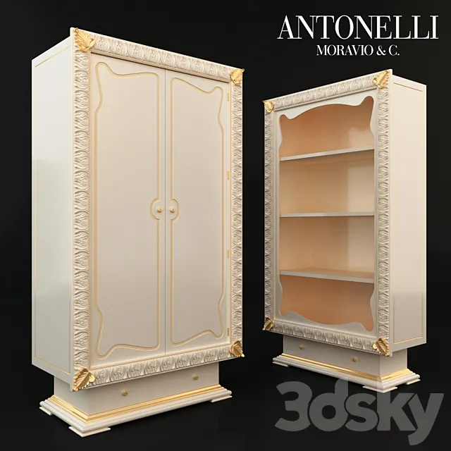 Cabinets & Showcases for books Antonelli Moravio 3DS Max Model