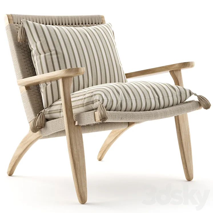 Cable Lounge Armchair Natural 3DS Max Model