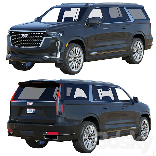 Cadillac Escalade ESV Luxury 2021 3DSMax File