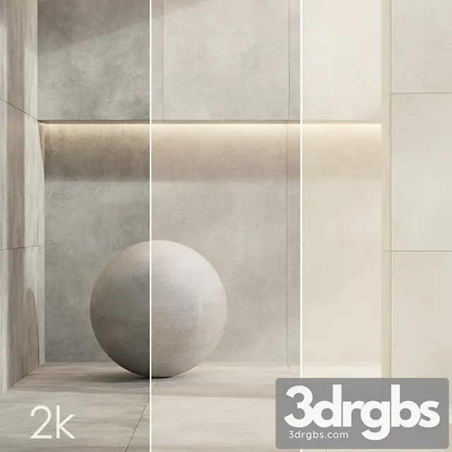 Caesar Set 32 Concrete Porcelain Tiles Bundle 3 Types Grey Light Grey Beige 3dsmax Download