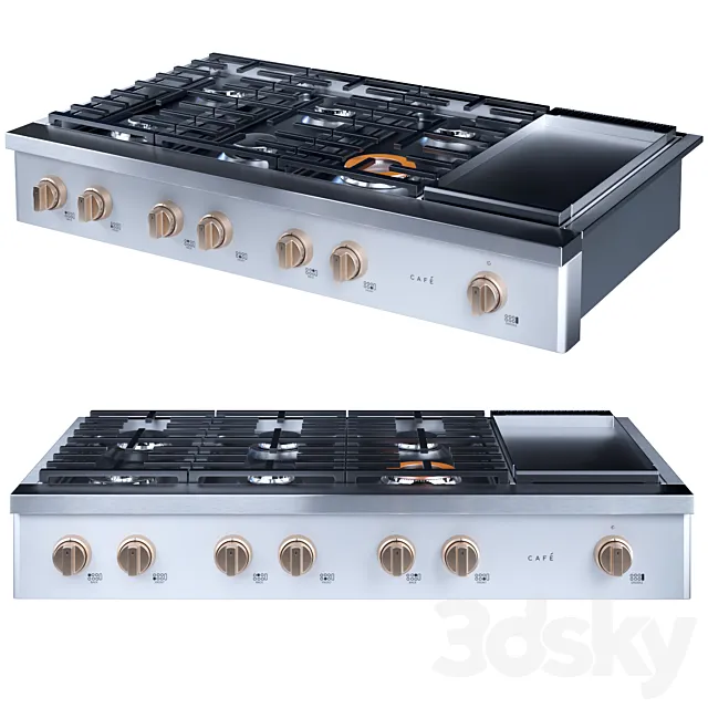 cafe 48 inch Commercial-Style Gas Rangetop with 6 Burners and Integrated Griddle 3DS Max Model