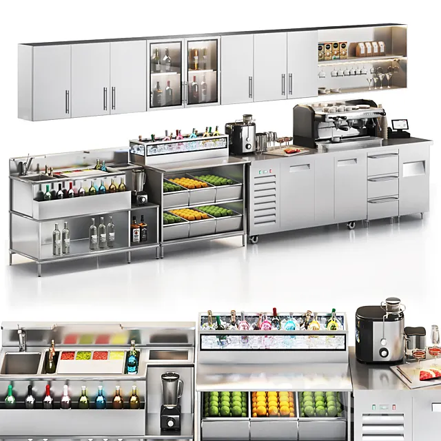 cafe bar equipment 3ds Max