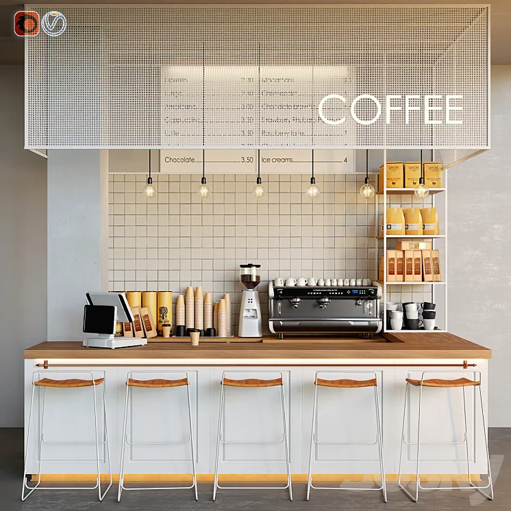 Cafe Caffeeshop 3DS Max