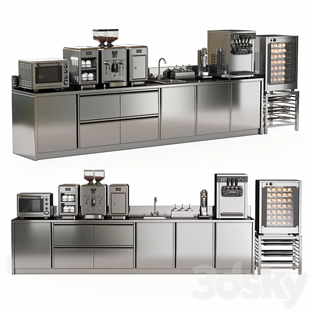 Cafe Equipment Set 8 3ds Max