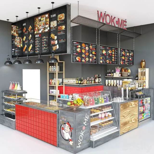 CafeShopWok-01 3dsMax Model