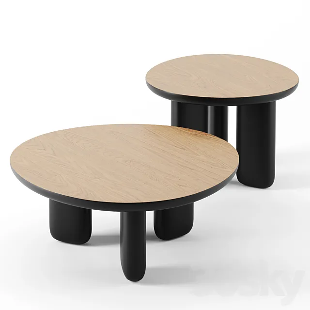 Caillou wood coffe tables by Liu Jo 3DSMax File