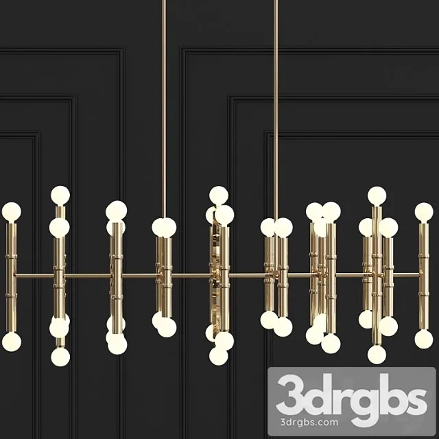 Cairo eight-arm contemporary meurice rectangular chandelier 3dsmax Download