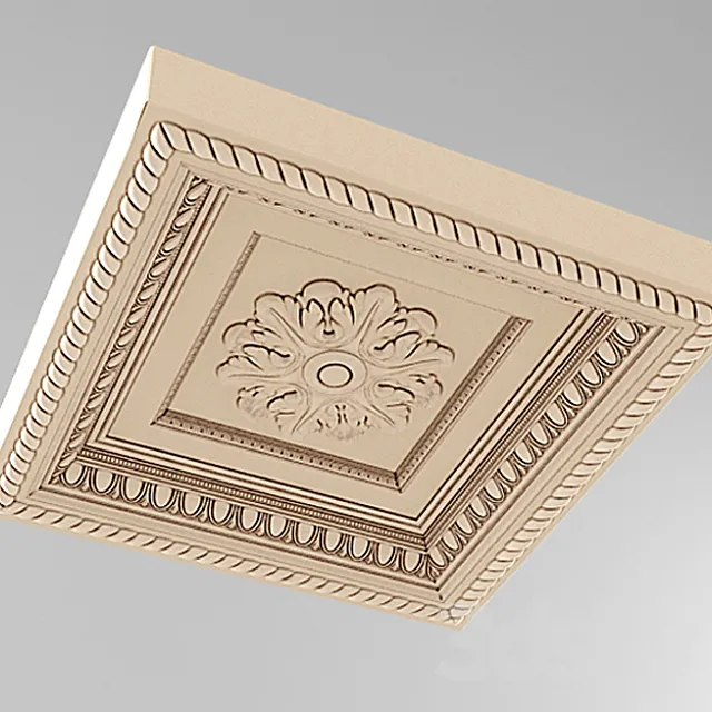 caisson coffers ceiling stucco square 3DS Max Model