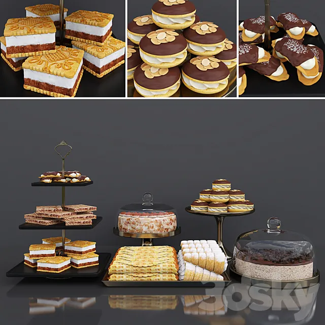 Cake bar (Espresso cheesecake & Tiramisu cake) 3DSMax File