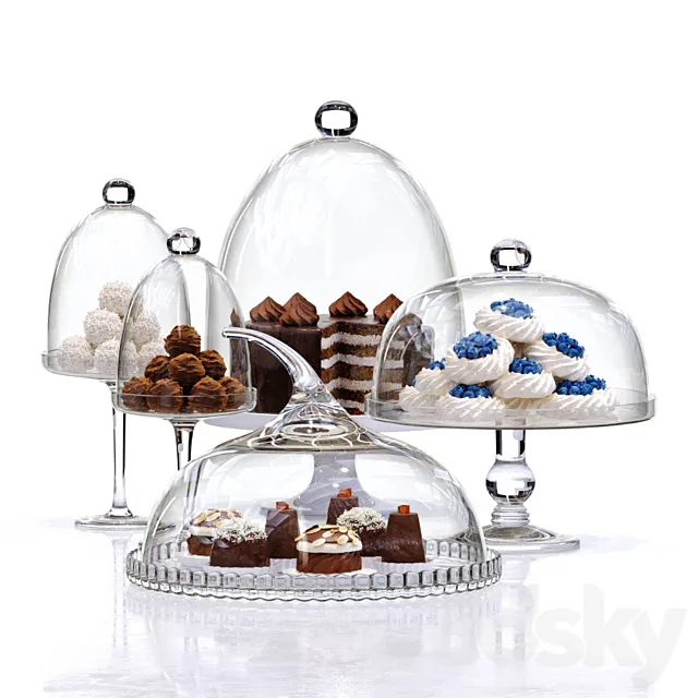 Cake Holders & Covers Set # 2 3ds Max