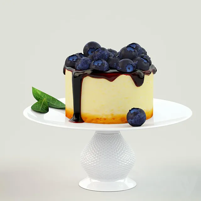 Cake with blueberry 3ds Max