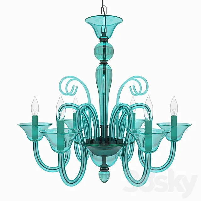 Calais Chandelier Aquamarine 3DS Max Model