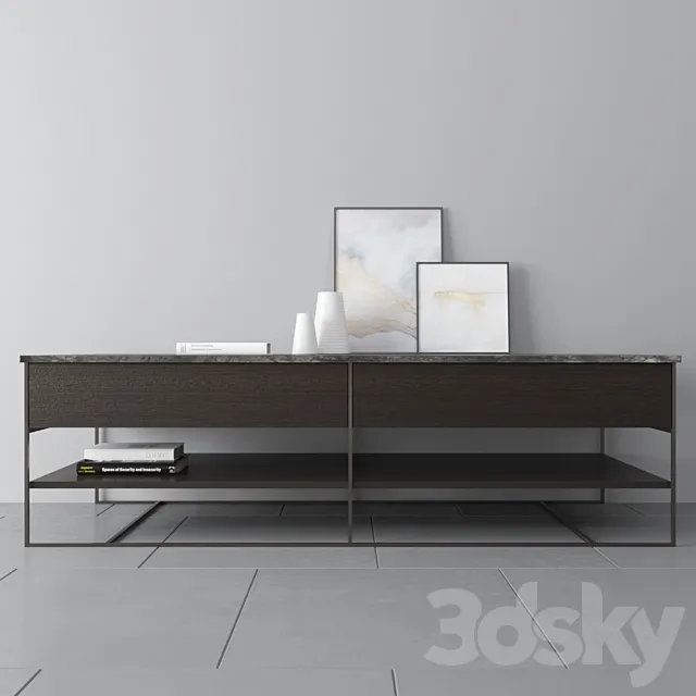 Calder “Bronze” console. Minotti 3ds Max