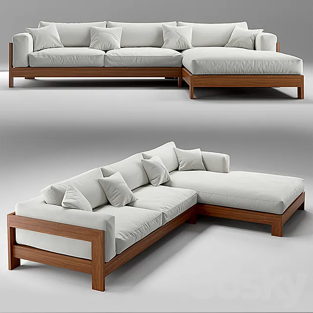 Caleb L-Shaped Sofa 3ds Max