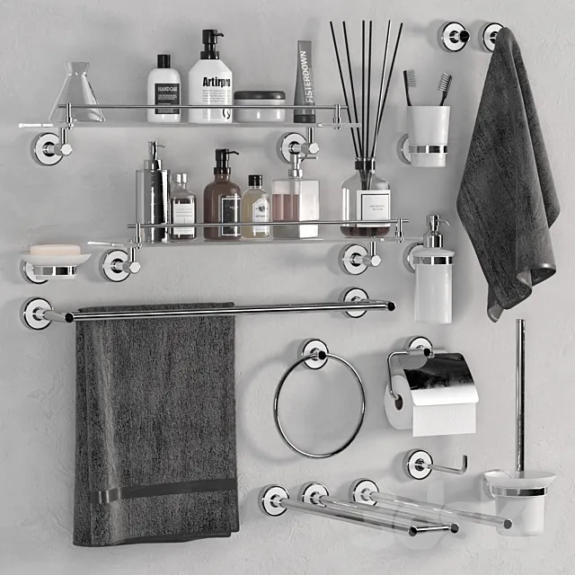 Calipso bathroom accessories by IDDIS 3ds Max