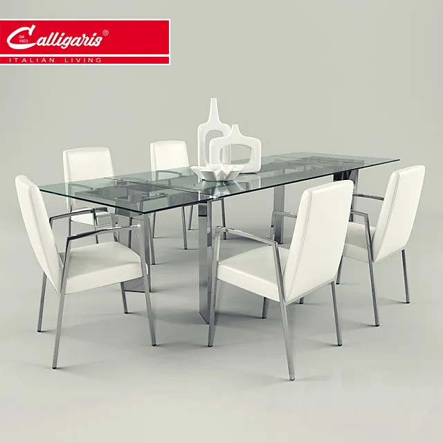 Calligaris _ Tower table. Amsterdam chair 3DSMax File