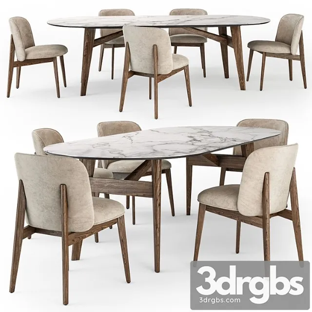 Calligaris abrey elliptical table wood chair