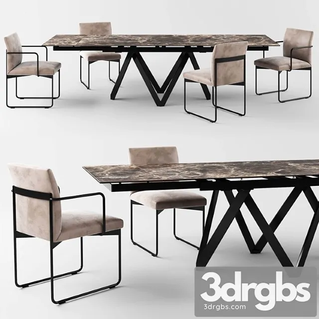 Calligaris Cartesio Extendable Table Gala Chair 3dsmax Download