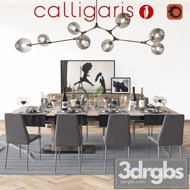Calligaris Dining Set 3dsmax Download