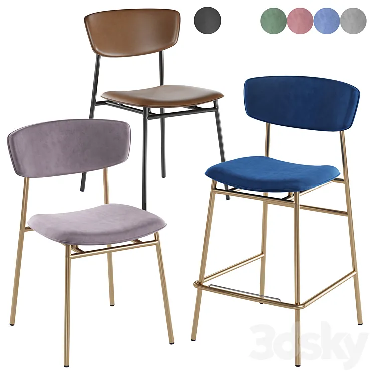 Calligaris Fifties chair barstool 3DS Max