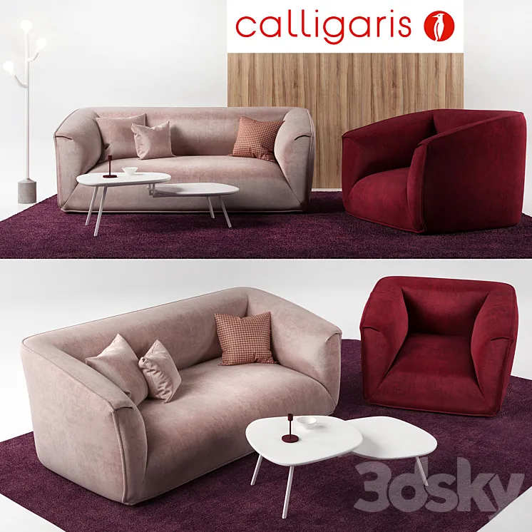 Calligaris Furniture Set-Calligaris Sweet 3DS Max