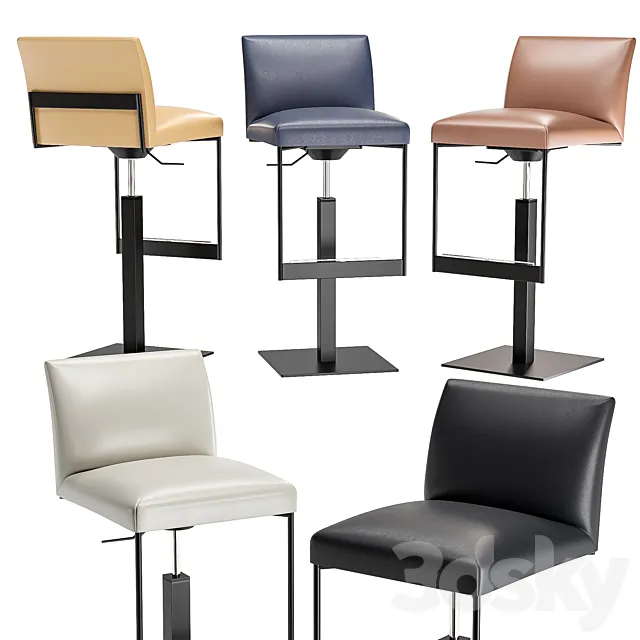 Calligaris Gala Upholstered metal stool 3DSMax File