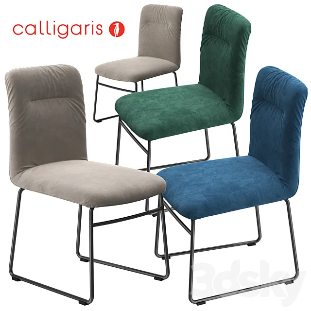 Calligaris Greta chair metal base 3ds Max