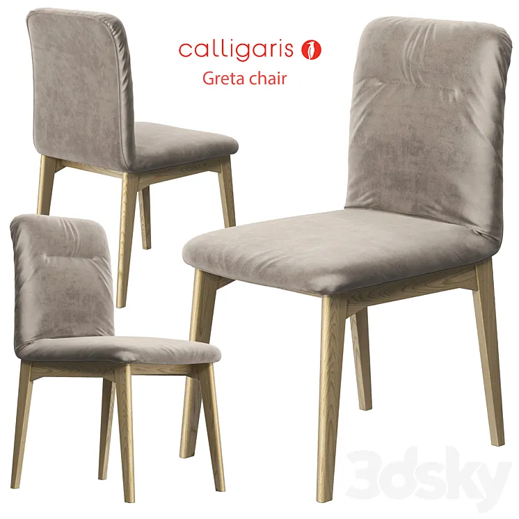 Calligaris Greta wood chair 3DS Max