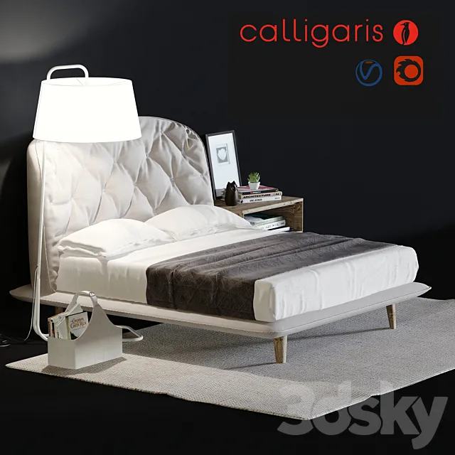 Calligaris Hampton bed 3DS Max Model