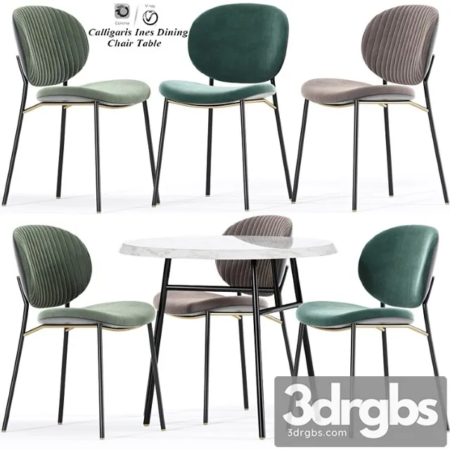 Calligaris Ines Dining Chair Table 1 3dsmax Download