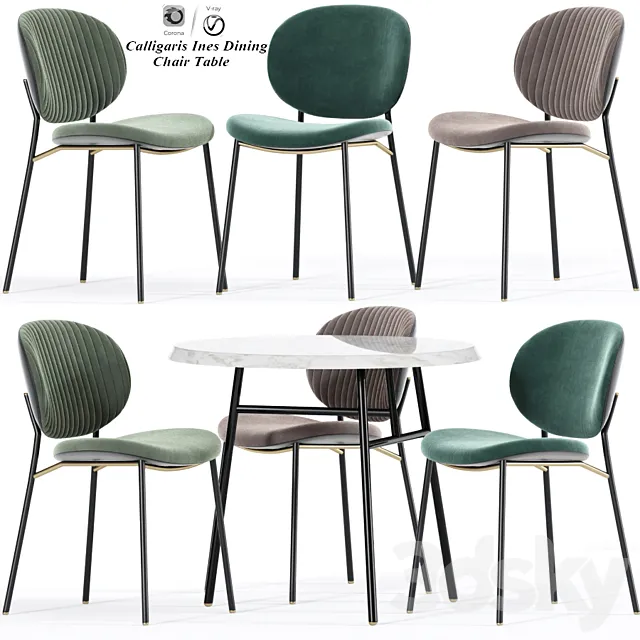 Calligaris Ines Dining Chair Table 3ds Max