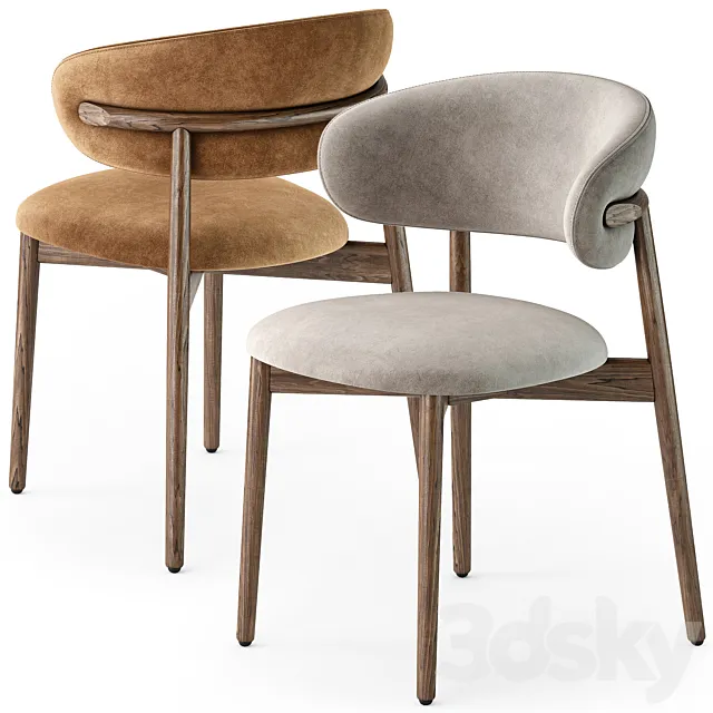 Calligaris Oleandro wood chair 3ds Max
