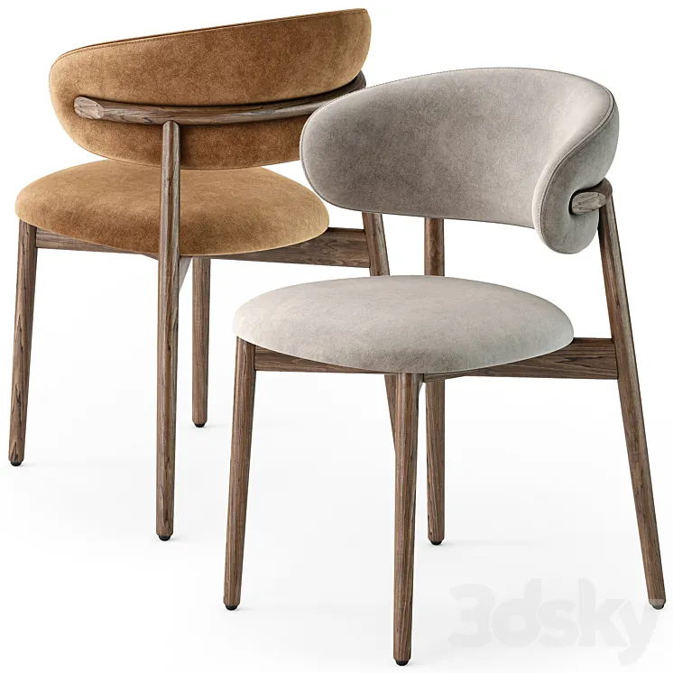Calligaris Oleandro wood chair 3DS Max