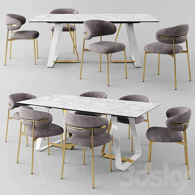 Calligaris Sunshine Tavalo table_Oleandro chair 3ds Max