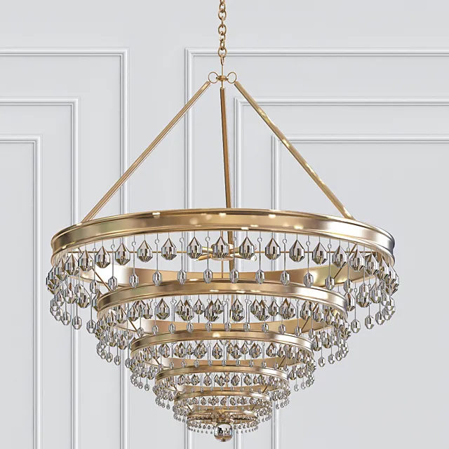 Calypso 8-Light Crystal Teardrop Chandelier 3DS Max Model