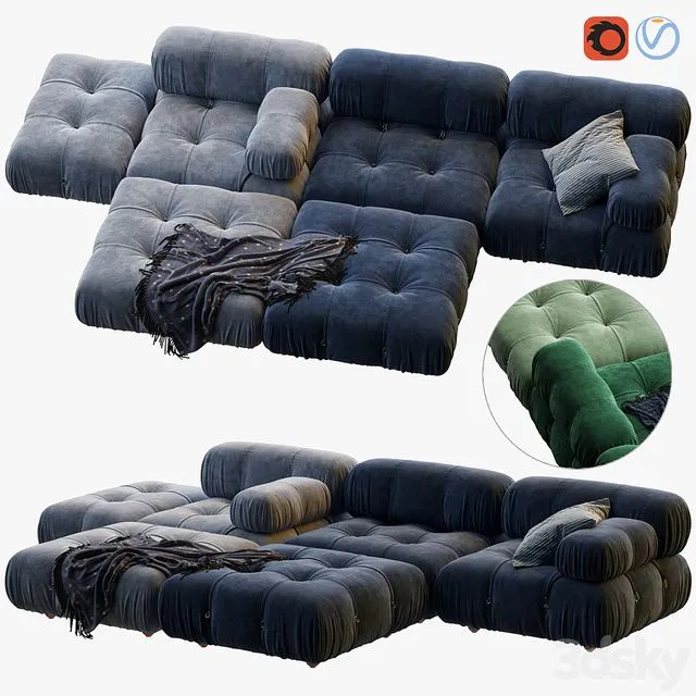 Camaleonda Sofa by B&b Italia (blue and green) 3dsMax Model
