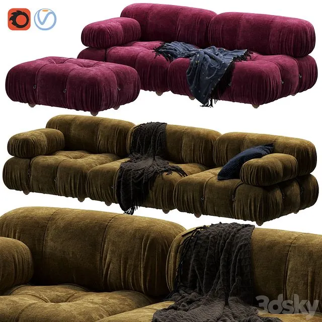 Camaleonda Sofa by B&b Italia (with plaid) 3dsMax Model
