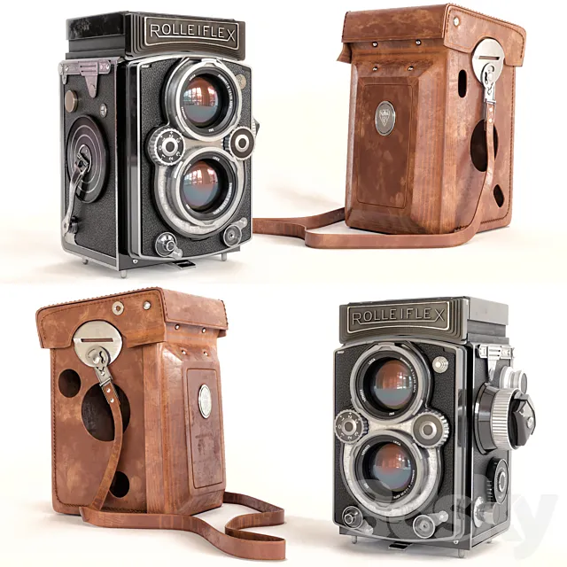 Camera with Rolleiflex cover 3DS Max Model