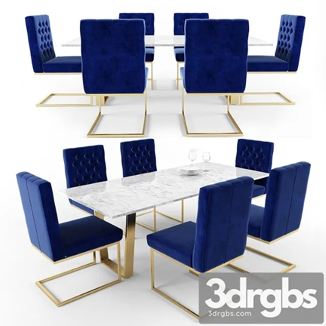 Cameron velvet dining chair 2 3dsmax Download