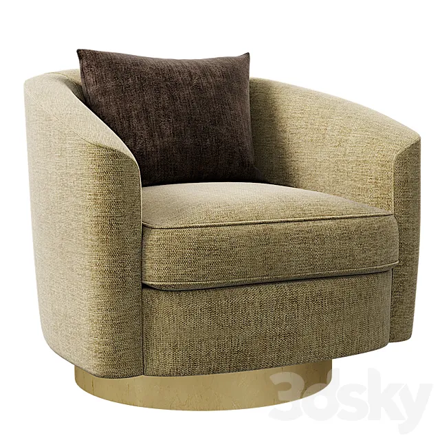 Camino Leather Swivel Chair Bernhardt Interiors 3DS Max Model