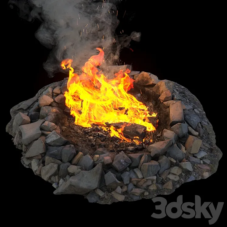 Campfire 01 3DS Max