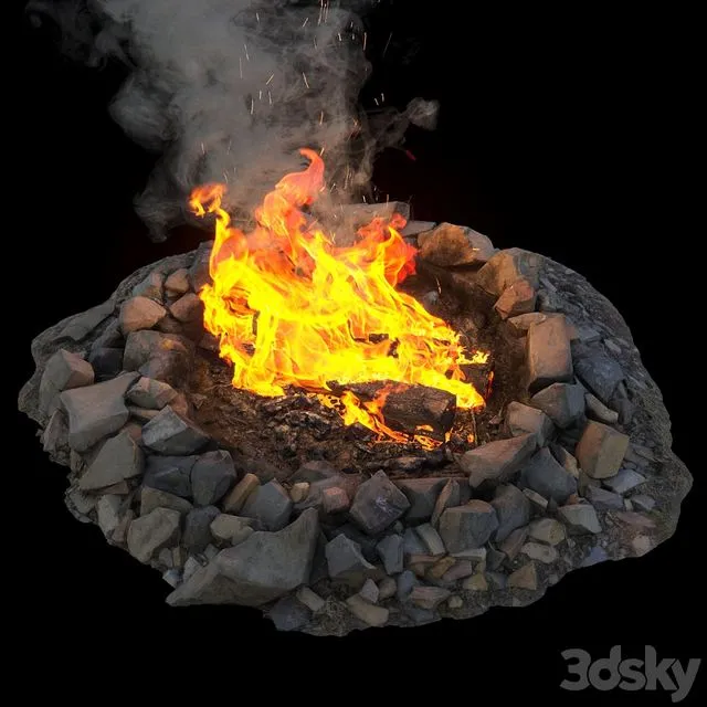 Campfire 01 3dsMax Model