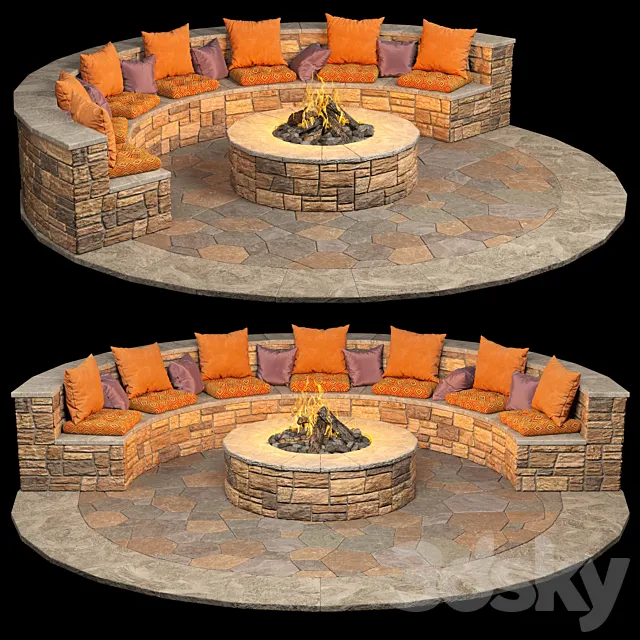 Campfire place 3DS Max Model