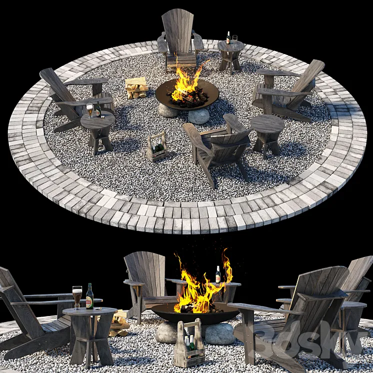 Campfire zone 3DS Max