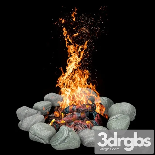 Camping fire 007 3dsmax Download